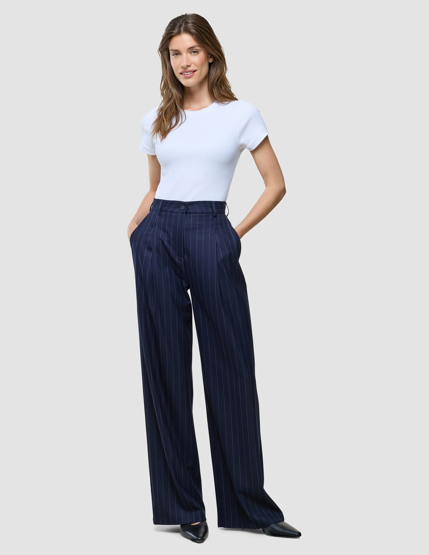 Women Raina Pants Wide Night Sky Pinstripe